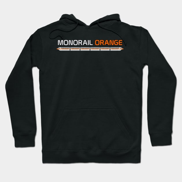 Monorail Orange Hoodie by Tomorrowland Arcade